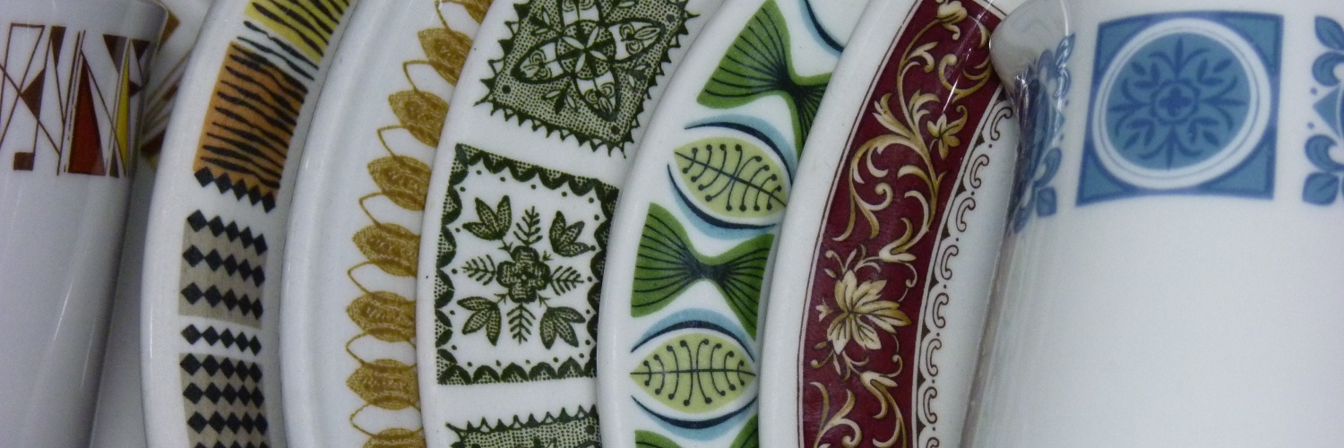 a range of hotelware patterns from the 20th century